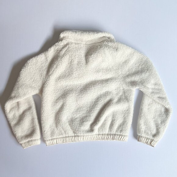 Athleta Cozy Sherpa Pullover 1/4 Zip Sweater Size XXS Off White - Picture 2 of 4
